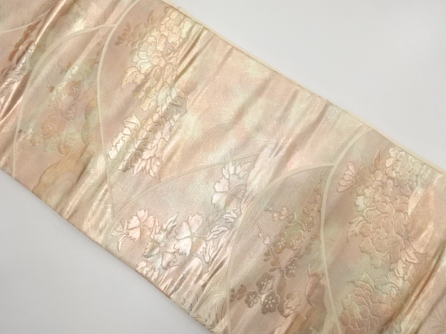 JAPANESE NAGOYA OBI / WOVEN FLORAL PLANTS